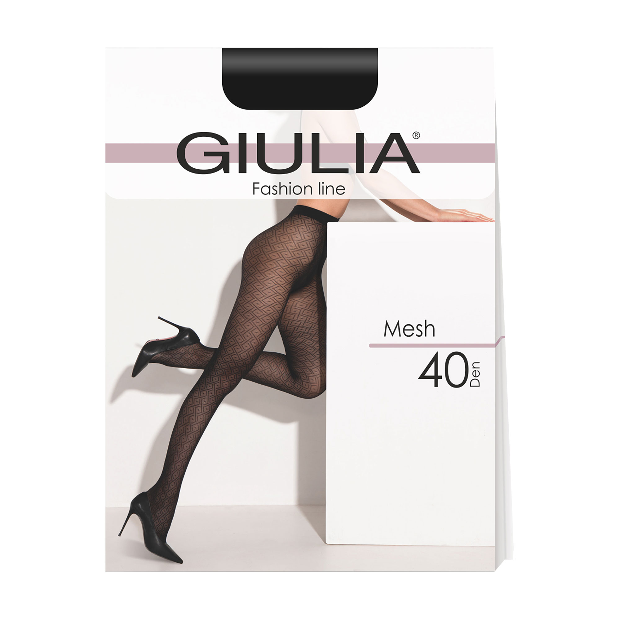 Фантазійні колготки жіночі Giulia Fashionista без шортиків, 40 DEN, Nero, розмір 2